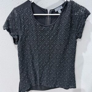 Market & Spruce Black Textured Blouse